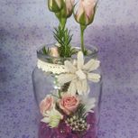 Floristería Hedu jarrón de vidrio con flores